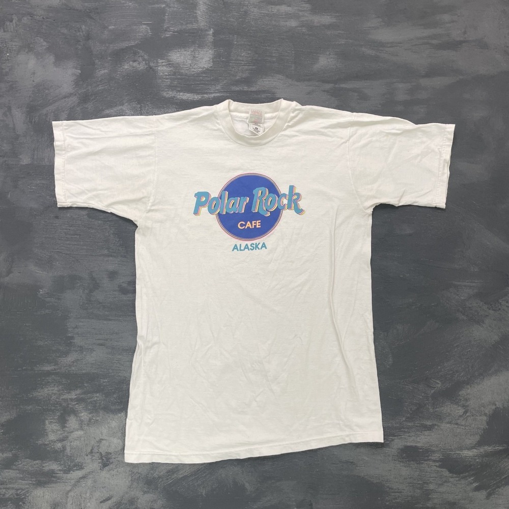 vintage Polar ROck Cafe shirt mens medium white 1990s rock cafe